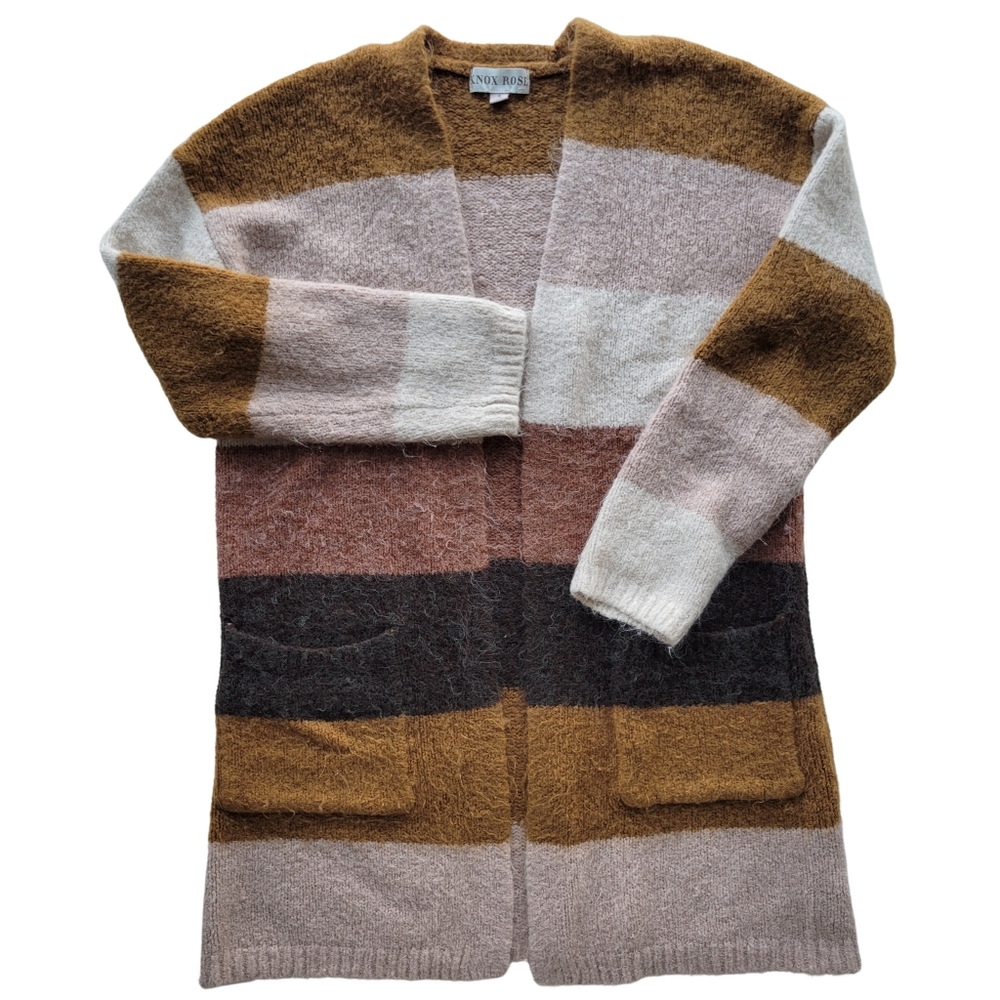 KNOX ROSE Small Stripe Cardigan